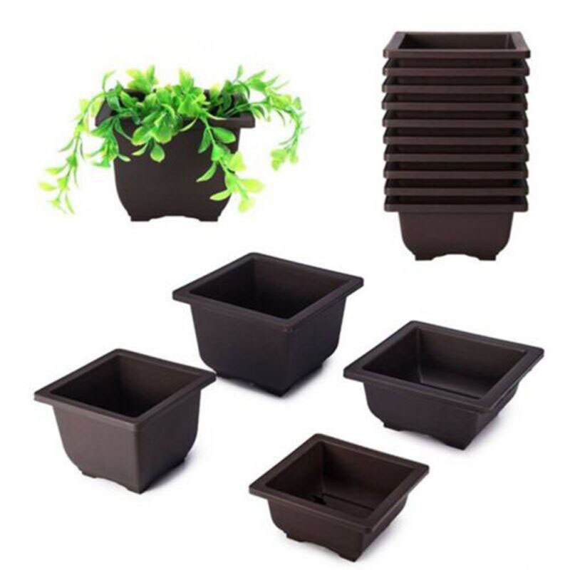 Plastic Retro Flower Pot Square Simple Succulent Planting Pot Rectangular Seedling Pot Flower Pots