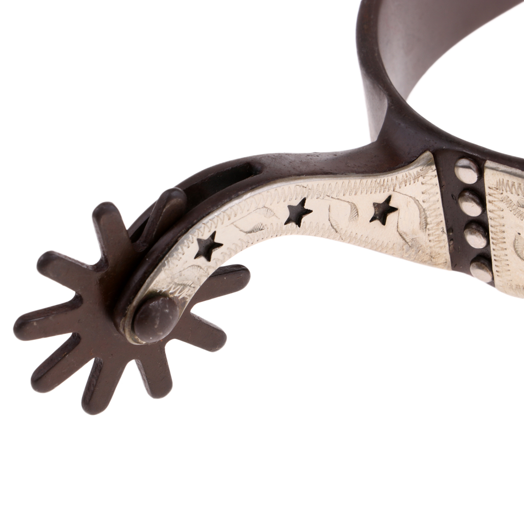 Equestrian Cowboy Roping Spurs, Metal Bumper Spurs for Men Women Riding Boots