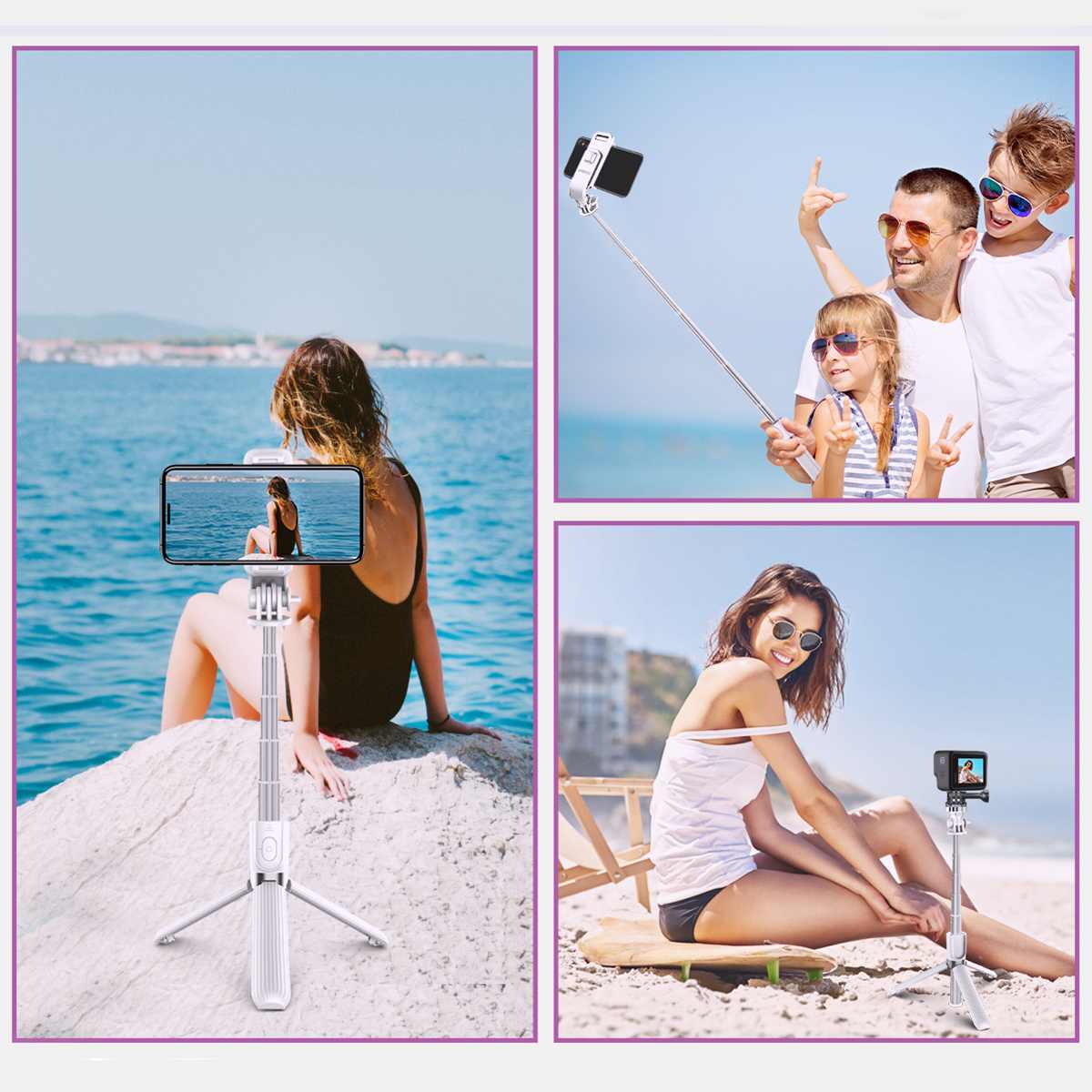 ELEGIANT – perche à Selfie tout-en-un, trépied en aluminium léger, extensible, avec télécommande, pour petit appareil photo