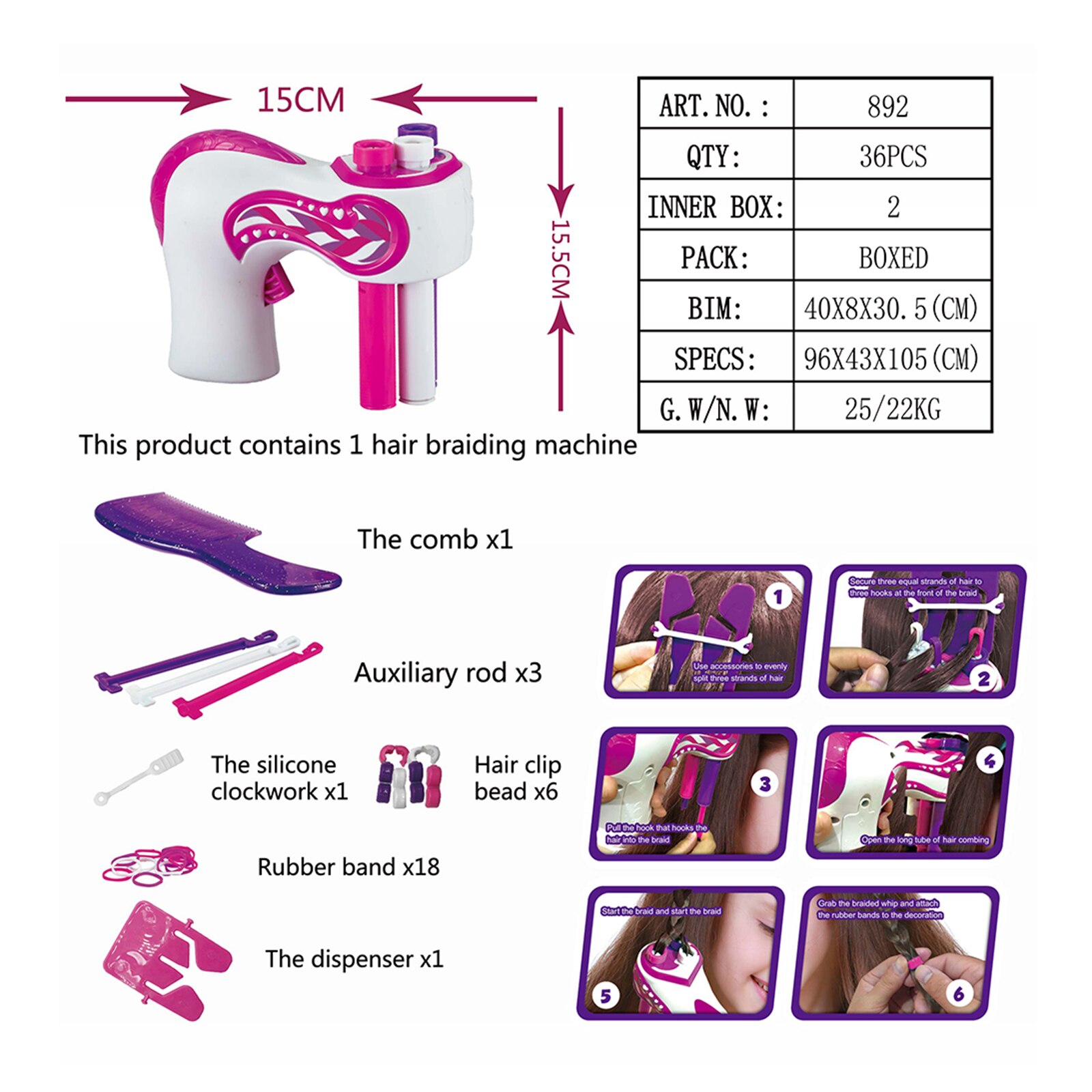 Automatische Haar Flechter Elektrische Braide DIY Stilvolle Flechten Frisur Werkzeug Twist Flechter Maschine Haar geflecht Weben Rolle Spielzeug