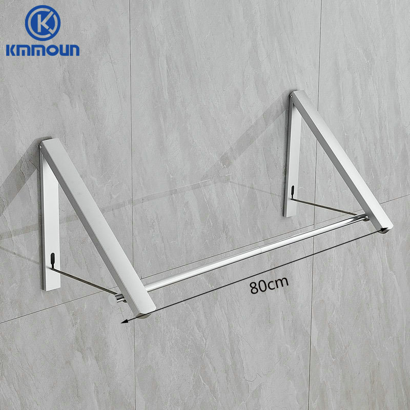 Wandgemonteerde Wasdroger, Opvouwbare Kledingrail Aluminium Stabiliseert Kledinghanger Droogrek Voor Slaapkamer Badkamer Kmmoun: Dark Gray