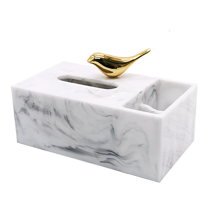Hars Marmer Papier Tissue Box Europese Retro Bookbox Woonkamer Koffietafel Restaurant multifunctionele Tissue Handdoek Badkamer Ac