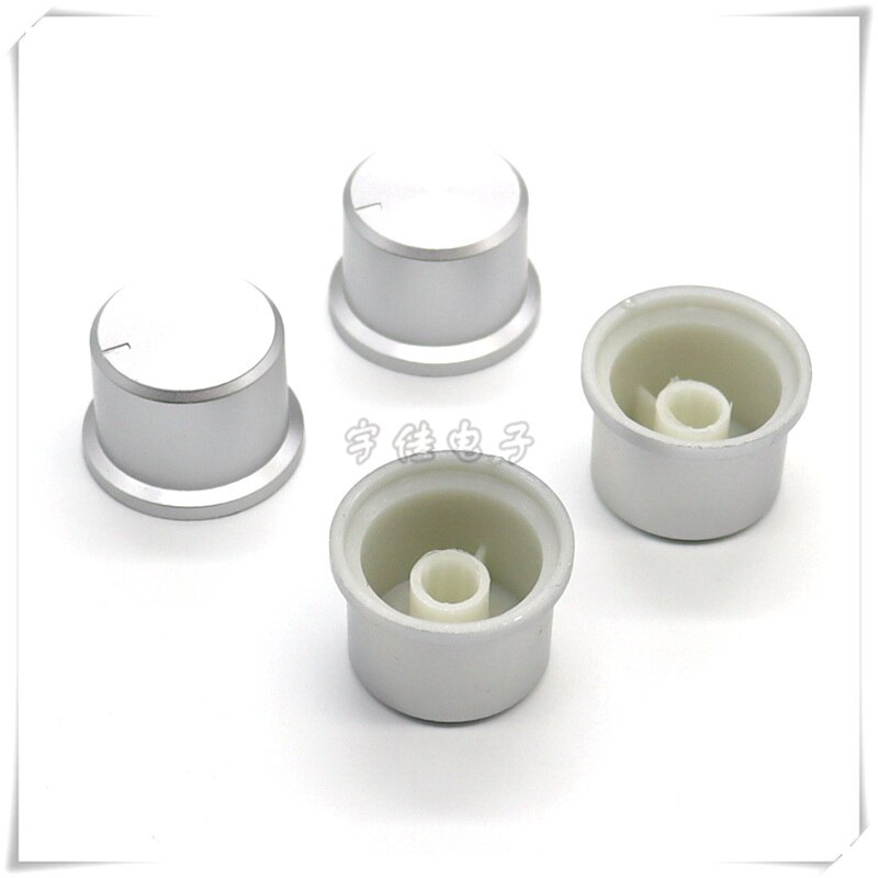 10 stück 24,5*17MM silber kunststoff sandstrahlen knopf kappe volumen einstellung kappe Potentiometer knopf blume welle 6mm