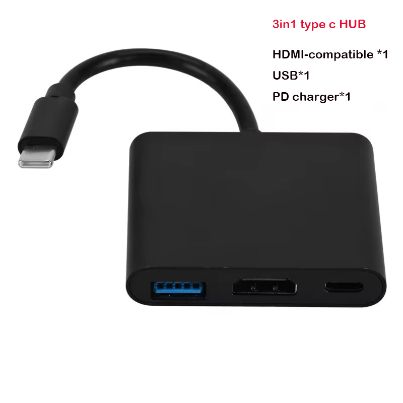 USB C To HDMI-Compatible VGA Adapter Type-C Digital AV Multiport Adapter Thunderbolt 3 Converter To 4K 1080P for MacBook: Blue
