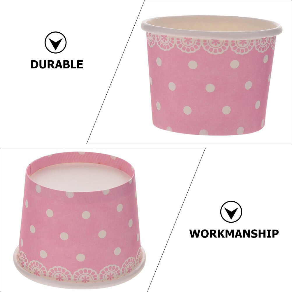 50pcs Disposable Paper Bowls Ice Cream Bowls Food Packaging Containers )