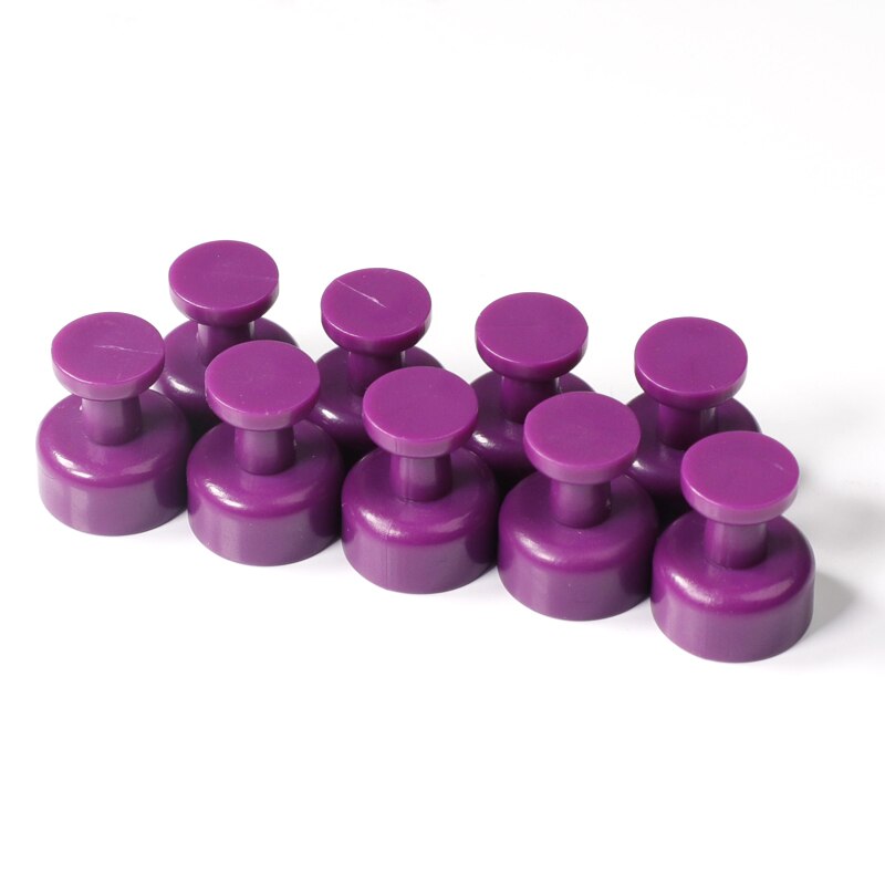 9 uds. De imanes de neodimio fuertes, chinchetas coloridas para nevera, pizarra para puerta, tablones de anuncios, archivos de fotos de oficina: purple