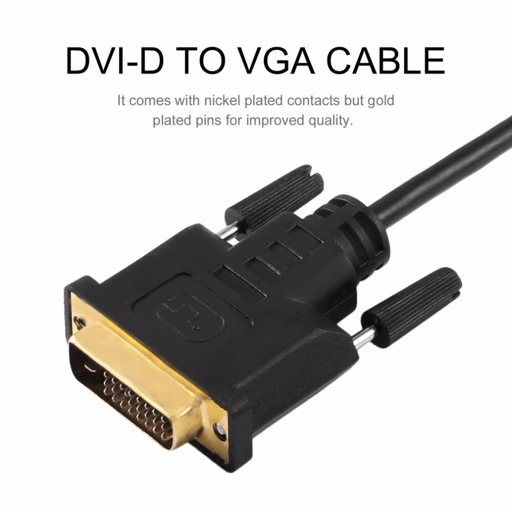 Full HD 1080P DVI-D vers VGA câble de convertisseur adaptateur actif 24 + 1 broche mâle à 15Pin câble de moniteur femelle pour carte d'affichage PC