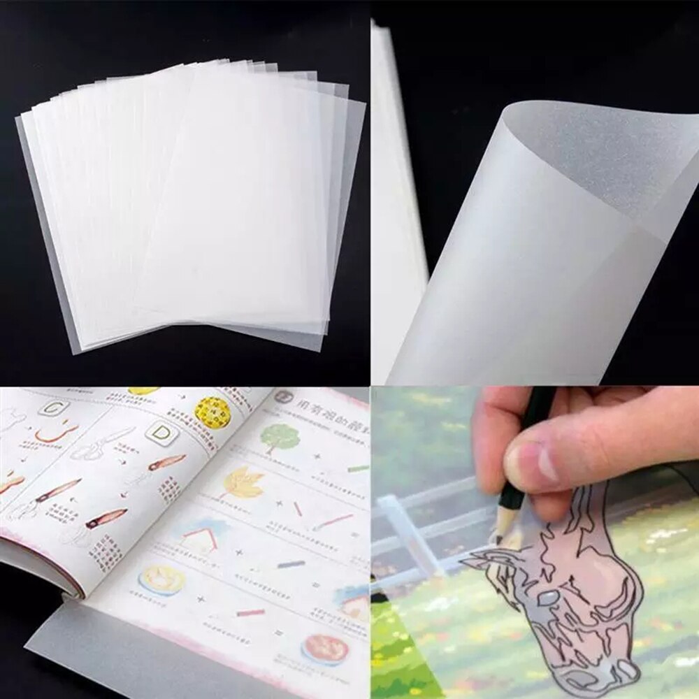 100Pcs A4 210X297Mm Tekening Kalligrafie A4 Schilderen Tissue Schrijven Papier Doorschijnend Tracing Papier Tracing Tekenpapier