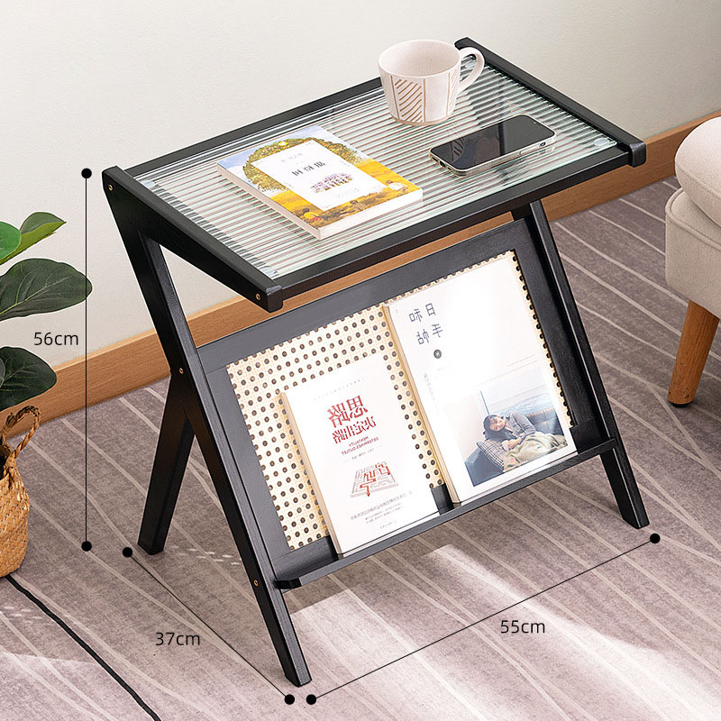 Mesa auxiliar en forma de Z, mesa de té y café creativa con estante para el hogar, sofá esquinero, sala de estar, dormitorio, suministros para apartamentos pequeños: Verde claro