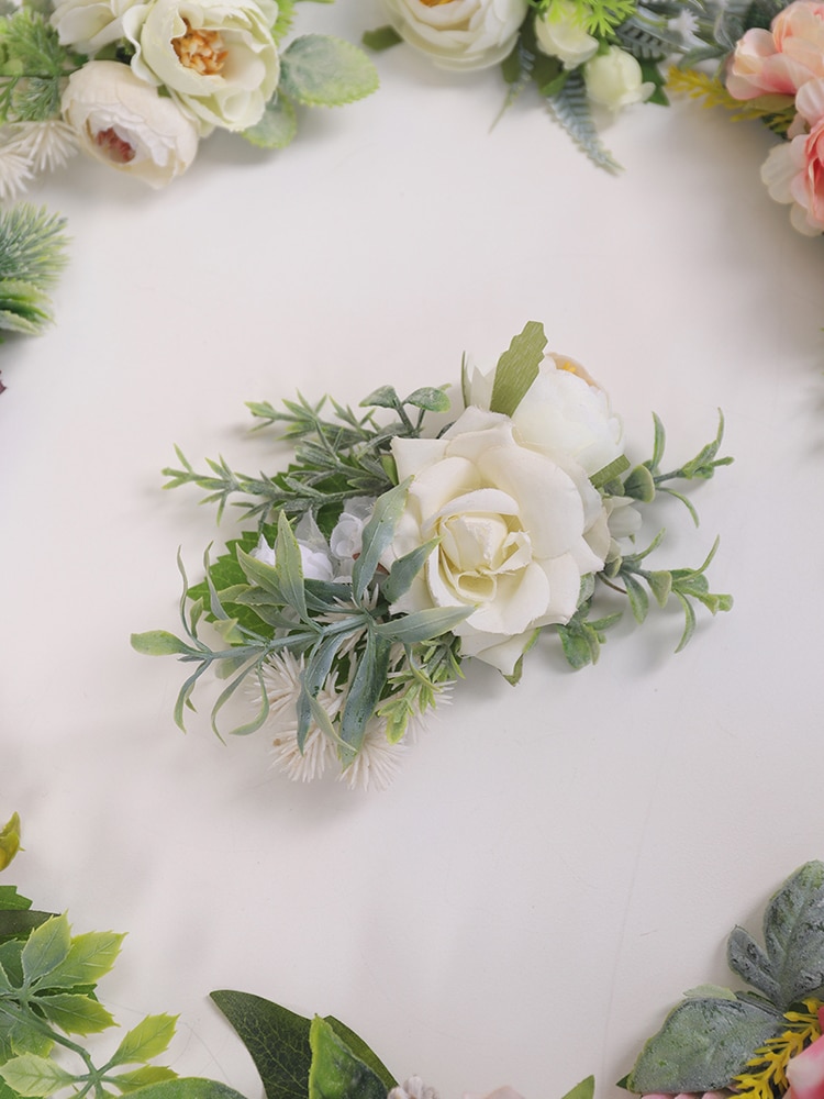 Boho hvid brudehår kamme rustikke bryllup blomster brud grønt kamme hår tilbehør ornamenter