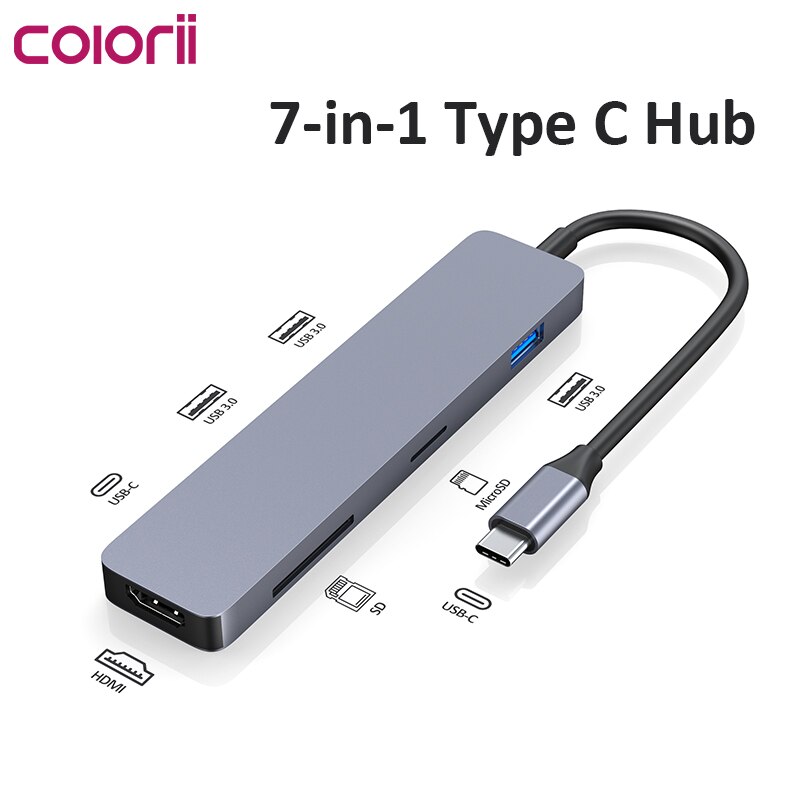 Typ c Laptop Hub usb c zu HDMI 3 USB 3,0 sd karte Mikro sd karte Dock dex usb Hub schreibtisch montieren