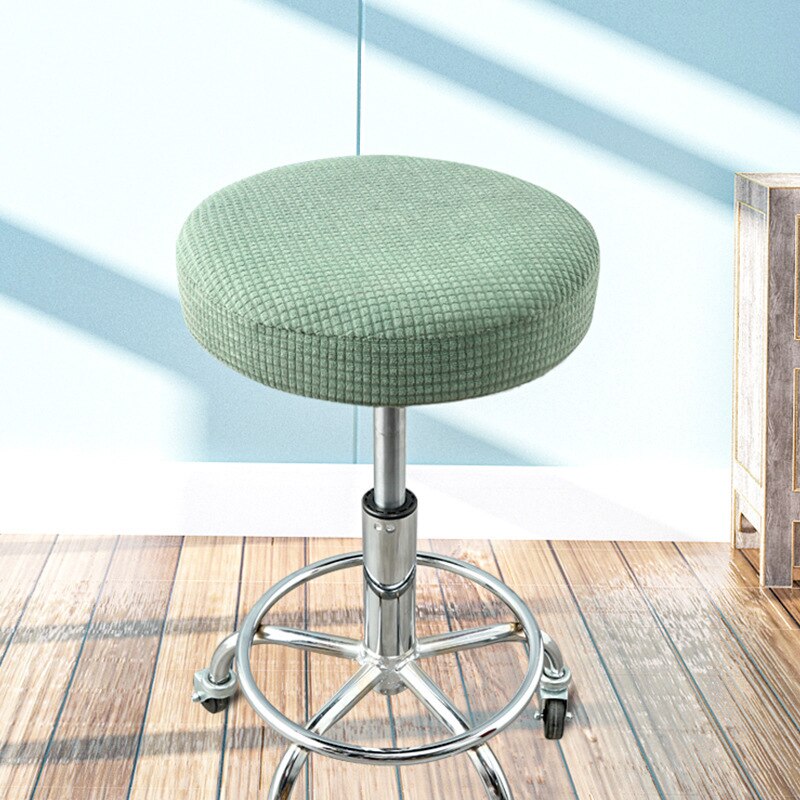 Seat Stoel Hoes Verdikte Ronde Stoel Cover Barkruk Cover Elastische Rekbaar Polyester Ronde Wasbare Kruk Case: green