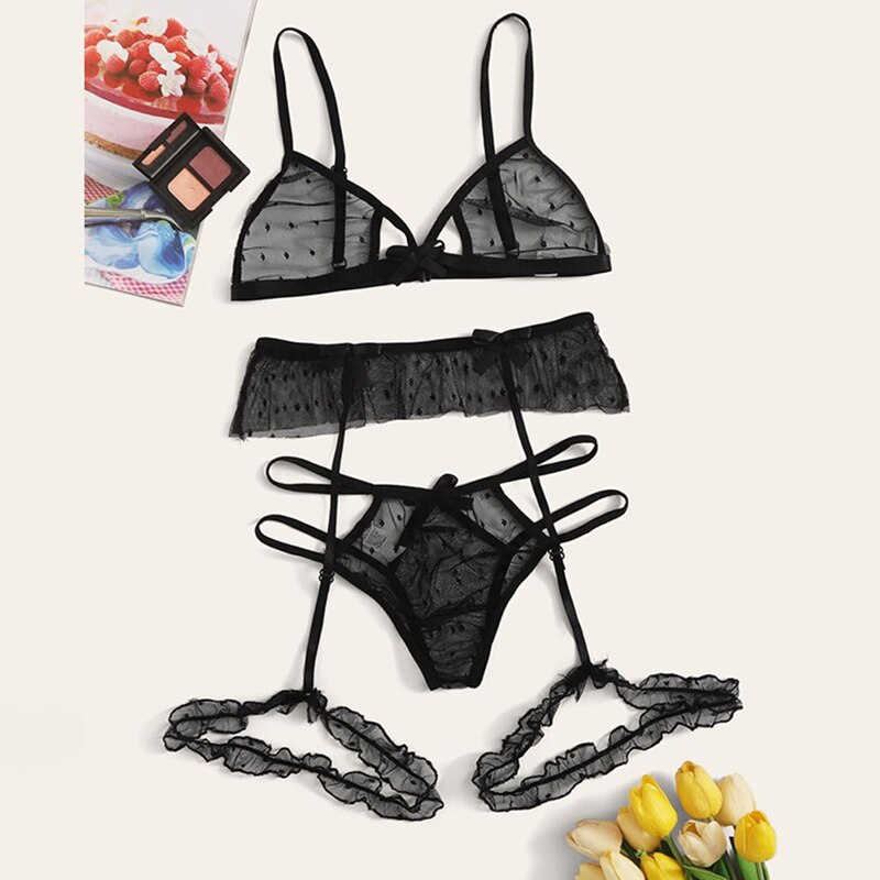 Vrouwen Lingerie Sets Porno Kant Sexy Lingerie Transparante Bh + String Set Ondergoed Vrouwen Ondergoed Set