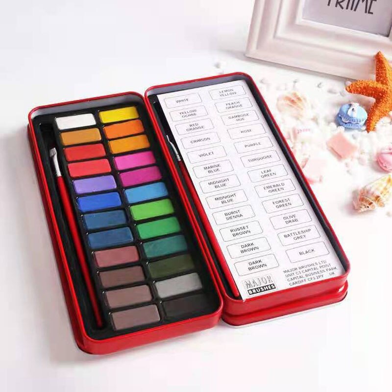 18/24 Colors Solid Watercolour Paint, Student Painting Art Supplies,Suitable for Beginners of Painting: 24colors