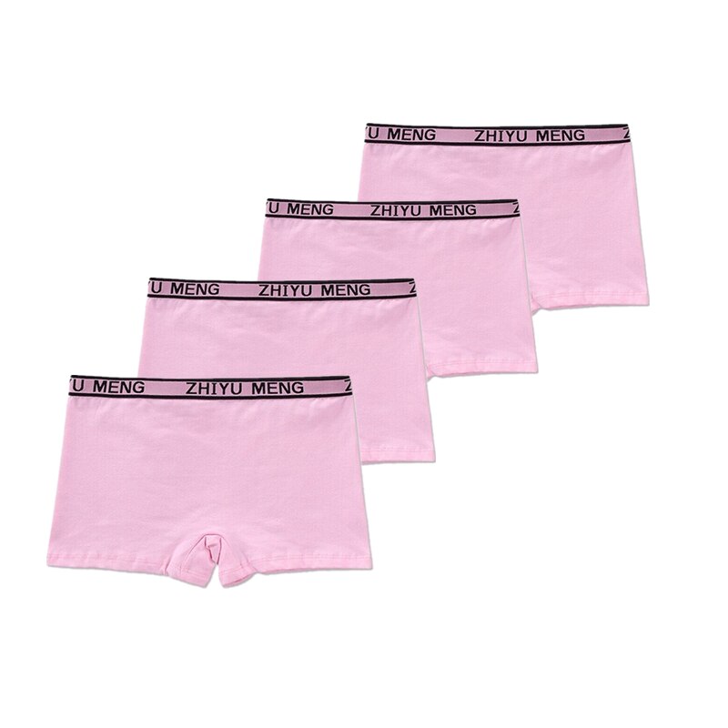 4 st/lot tjejer boxertrosor trosor underkläder kalsonger barn barn 9-16y leggings shorts i ren färg: Rosa