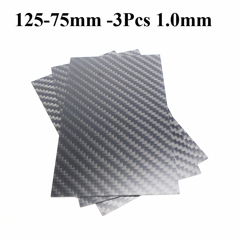 3Pcs 125mm X 75mm Real Carbon Fiber Plate Panel Sheets 0.5/ 1/ 1.5/ 2/ 3mm 4mm 5mm Thickness Composite Hardness Material Cutting: Yellow