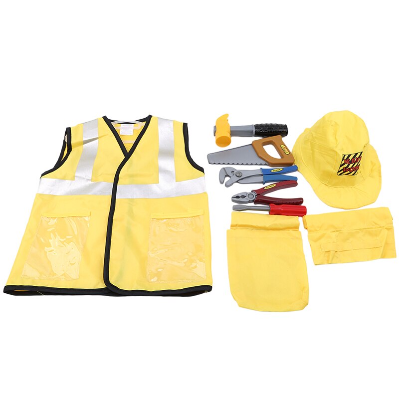 Construction Worker Costume Role Play House Kit Set Engineering Dress Up Educational Toy Kids Boys Girls baby learning toys