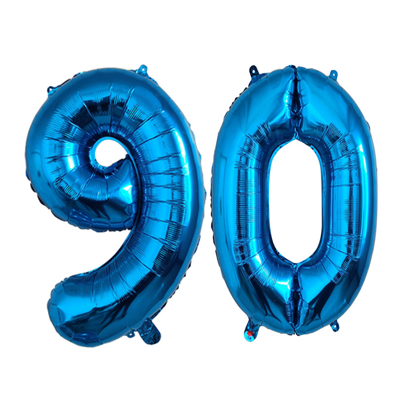 32 pulgadas 1 Uds globo de aluminio número 0 1 2 3 4 5 6 7 8 9 niños niñas de cumpleaños globos azul profundo suministro de: Chocolate