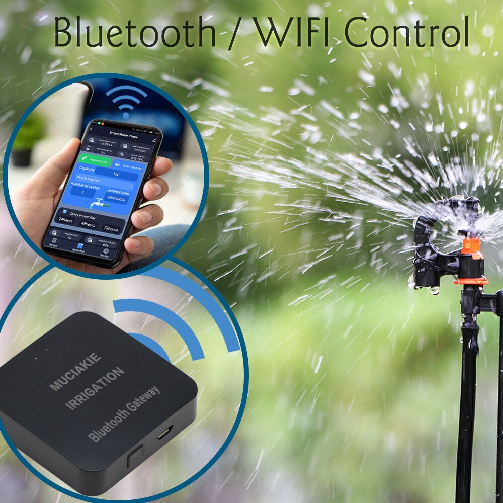 Rain Sensor WIFI Bluetooth Watering Timer Garden Automatic Irrigation Sprinkler Mobile Phone Smart Remote Control Smartlife Tuya