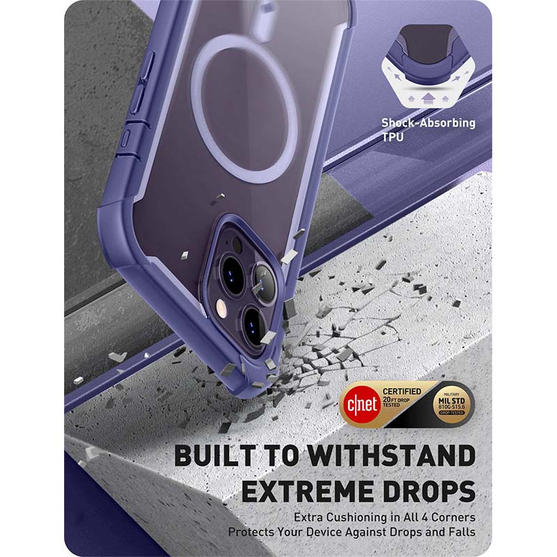 (für iphone 14 Profi max hülle, 6.7 zoll) i-blason aresmag robuste, transparente ganzkörper-Stoßstange-hülle mit integriertem displayschutz