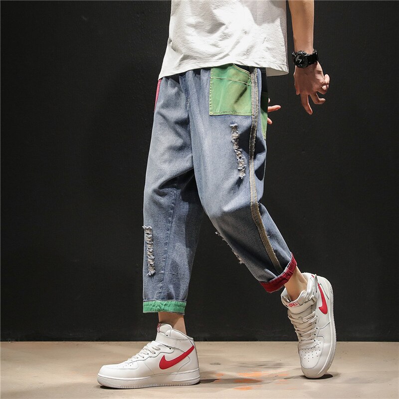 Brand Mens loose jean Harem warm jeans Loose for Men Unique Hip Hop Clothing Outwear Autumn Winter: XXXL