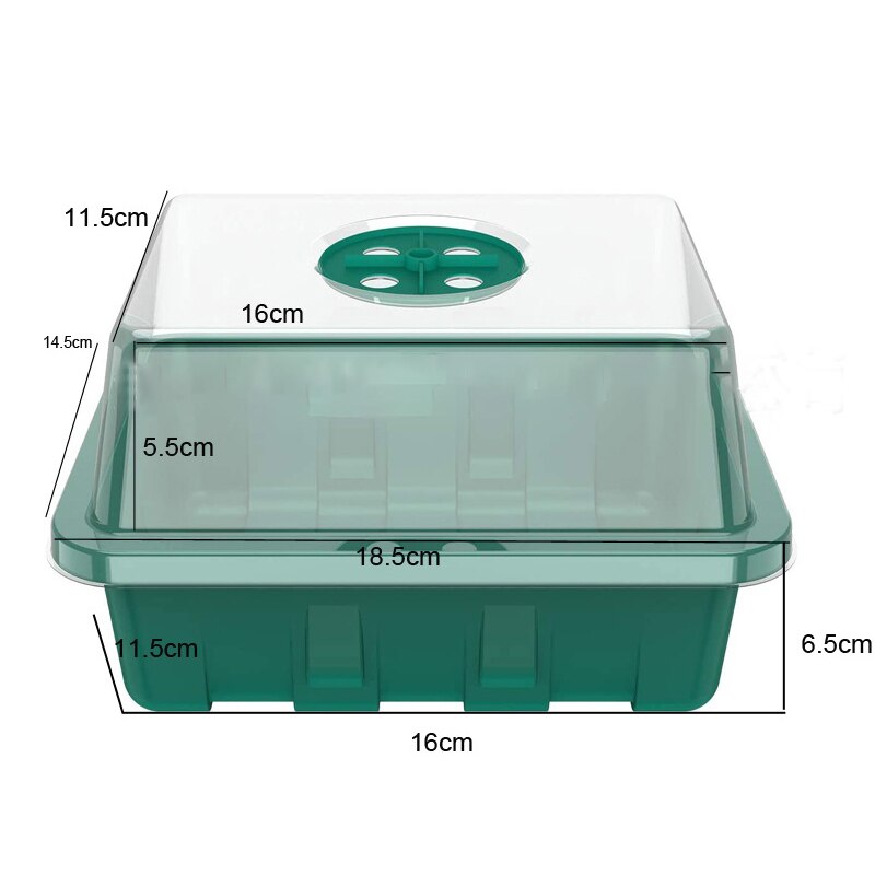 12-Hole Plant Nursery Pot Greenhouse Breeding Box Plant Flower Planter Box Propagation Gardening Planting Start Germination Box