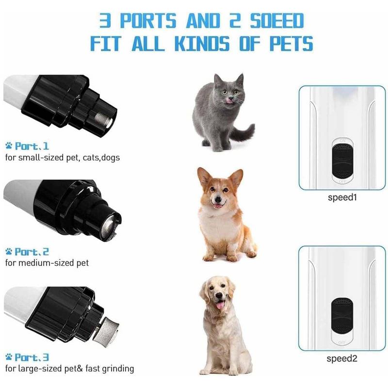 Cortauñas eléctrico para perros, cortaúñas para mascotas con carga USB, molinillo de uñas silencioso para mascotas, herramientas para el cuidado de uñas con patas de gato