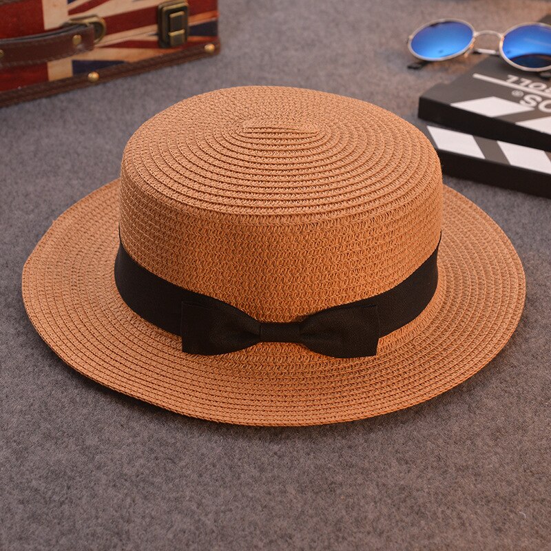 Sonnenhut freundlicher Hütte Sommer Kappe Stroh Hütte Frauen Sommer Mini Krempe Diskette Fedora Strand Kappe: S / Grau