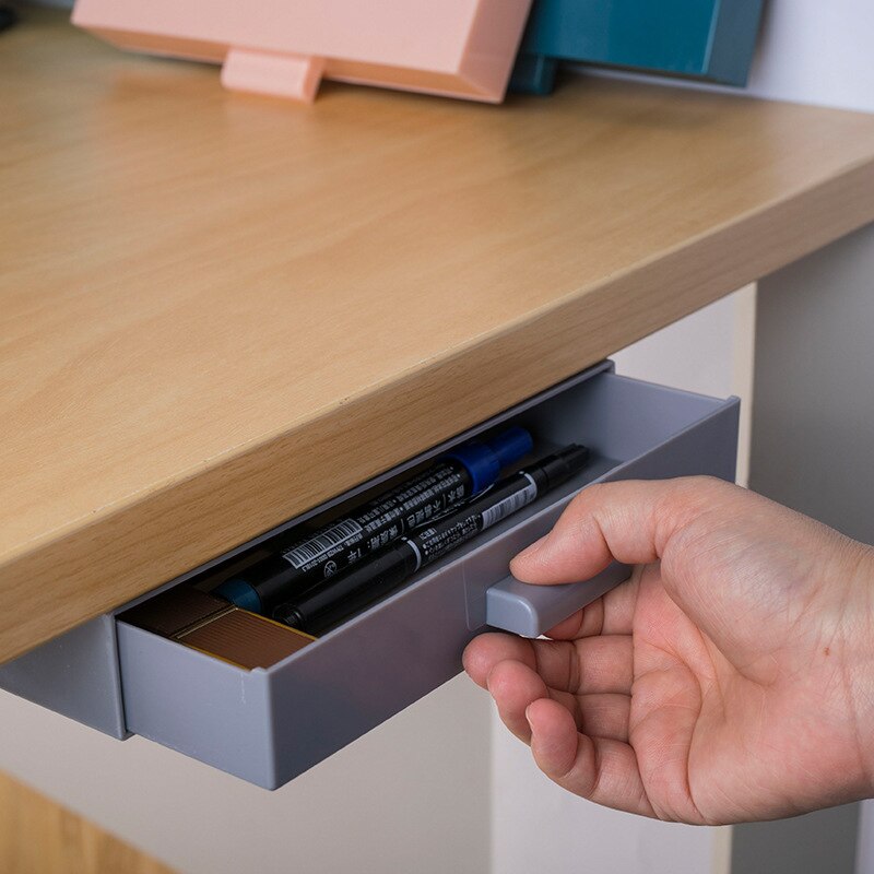 FAST SHIP！Wall-mounted Drawer Storage Box Home Punch-free Makeup Brush Finishing Box Office Stationery Storage Box 21*10*3.4cm