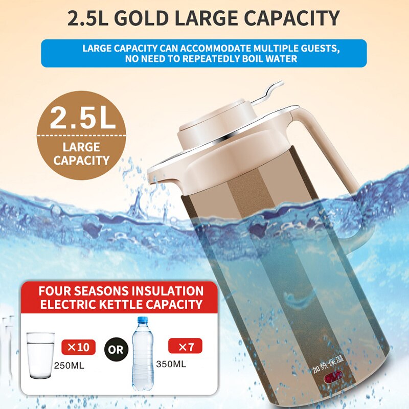 Dubbel anti- skållning elektrisk vattenkokare automatisk avstängning rostfritt stål carving mönster köksmaskiner