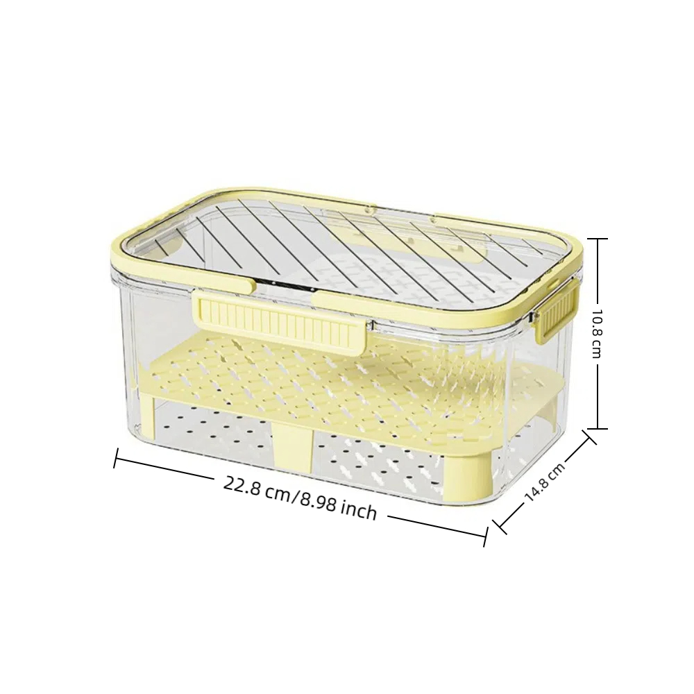 Dobbeltlagsbeholder til madopbevaring med stor kapacitet med håndtag, intervalopbevaringsboks, lækagesikker opbevaringsboks til kæledyr, picnic