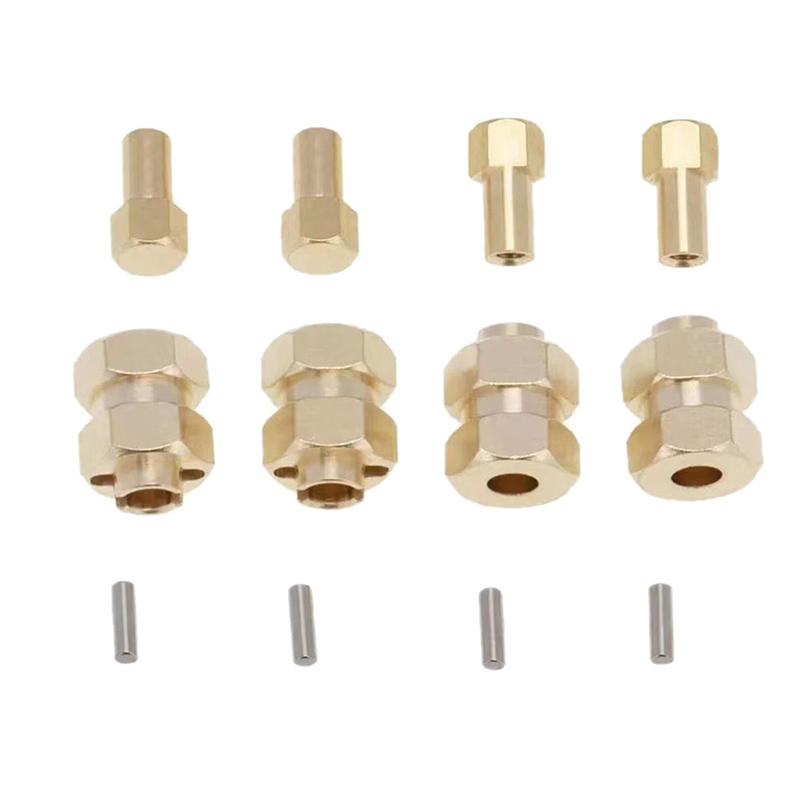 1 Set Messing Erweitert 7mm Hex Rad Naben für AXIAL SCX24 Upgrades Teile