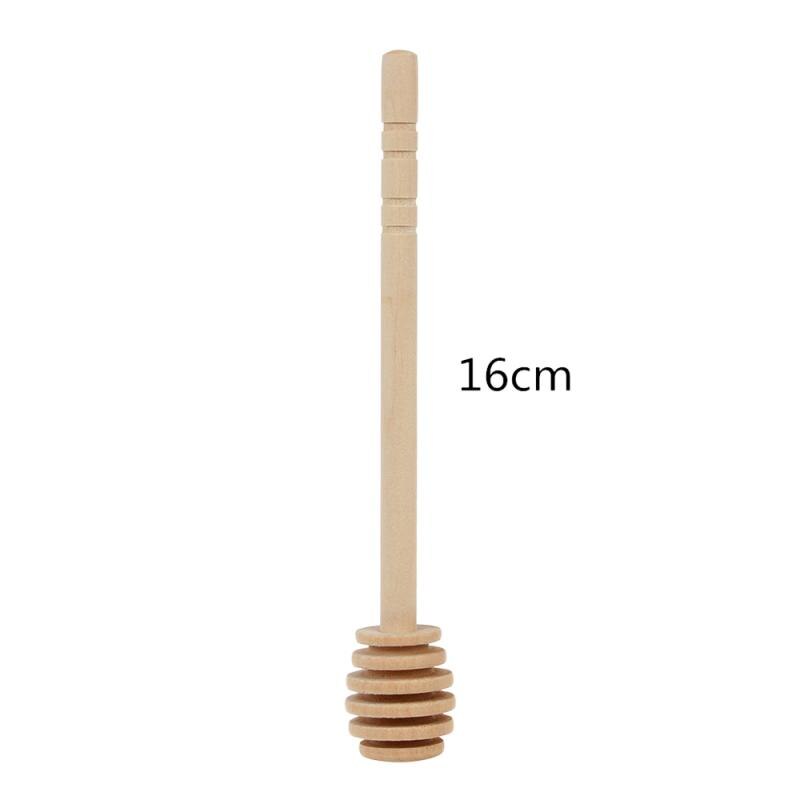 1Pcs Houten Honing Dipper Servies Stok Honing Lepel Mengen Stick Voor Honing Koffie Pot Koffie Melk Thee Veilig Roer bar Lepel: 16cm