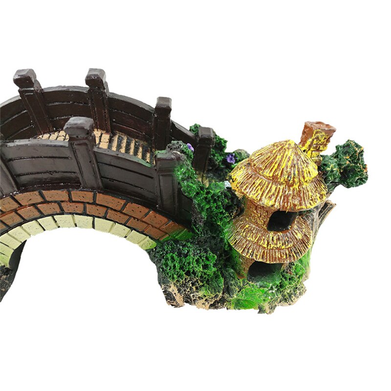 Fish Tank Landscaping Viewing Rockery Bridge Simulation Resin Craft Aquarium Decoration Explosion Mountain Stone Ornaments