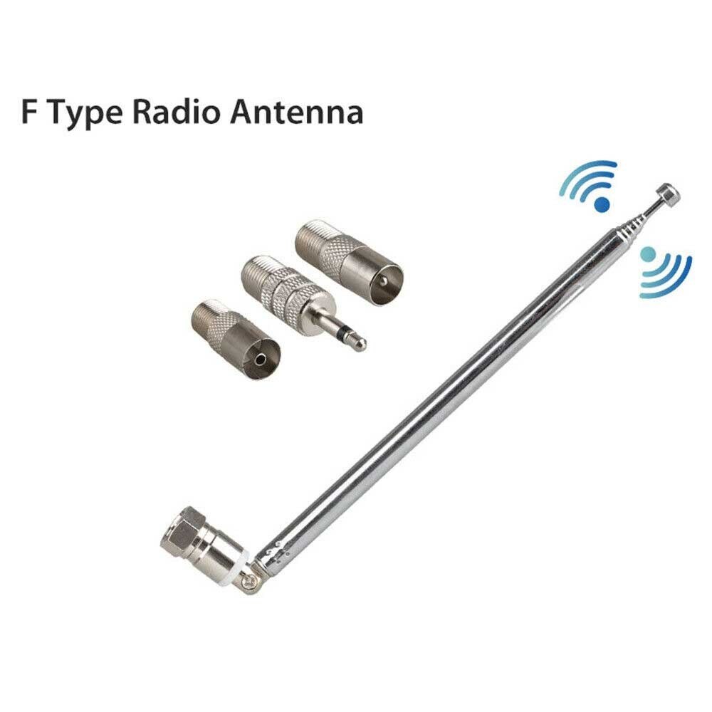 Teleskopisk dab fm radio antenne  w 3 adapter hifi av mottaker mini system tivoli lyd mottaker 75 ohm