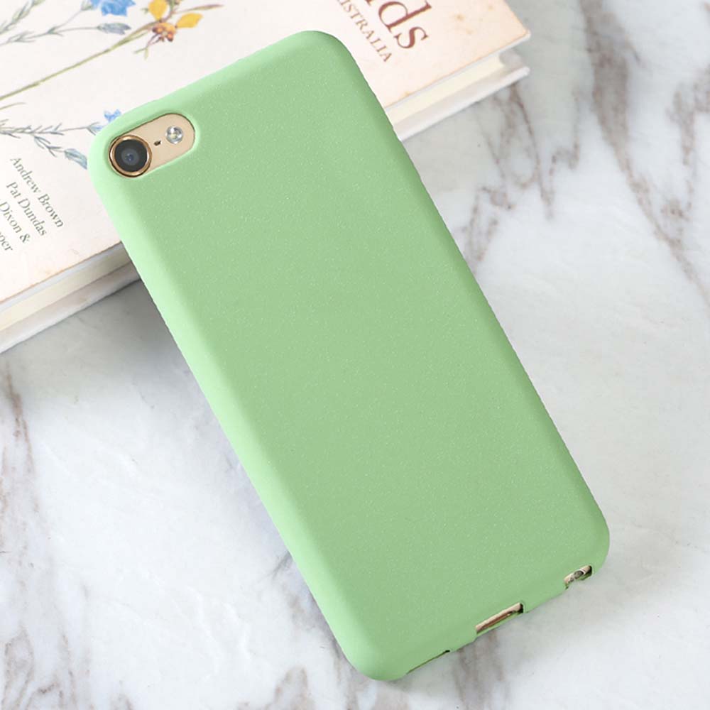 2-in-1 Soft Protective Shell Skin Case Cover for Apple iPod Touch 7 7th 6 6th 5 Tempered Glass Screen Protector: Ivory