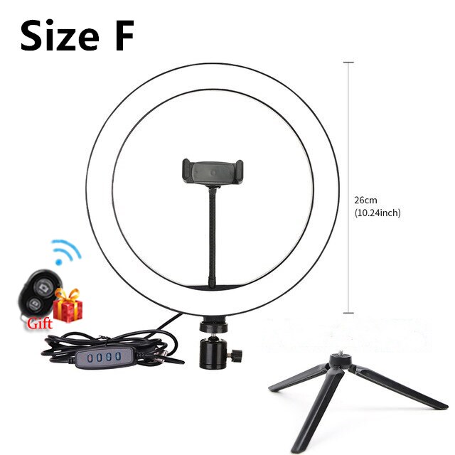 Dimmable Ring Light - 6.3''/7.8''/10.2'' - Bi-color 3200K-5600K - Desktop Live Lamp for Photo Studio Video: Type F