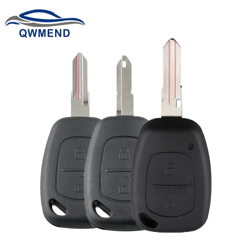 Qwmend Voor Renault Sleutel Shell 2 Knoppen Afstandsbediening Sleutelhanger Case Voor Vauxhall/Opel Vivaro/ Renault Movano Trafic renault Kangoo