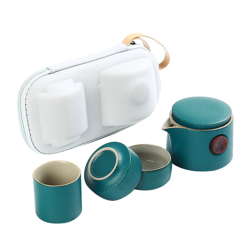 Tea Set One Pot Two Cup Set Porcelain Kung Fu Tea Set Storage Bag Teaware Portable Travel Ceramic