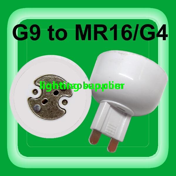 10pcs draagbare G9 led lamp base converter PC wit licht lamp adapter houder G9 om MR16, G4, g5.3, GY6.35, G8 led socket