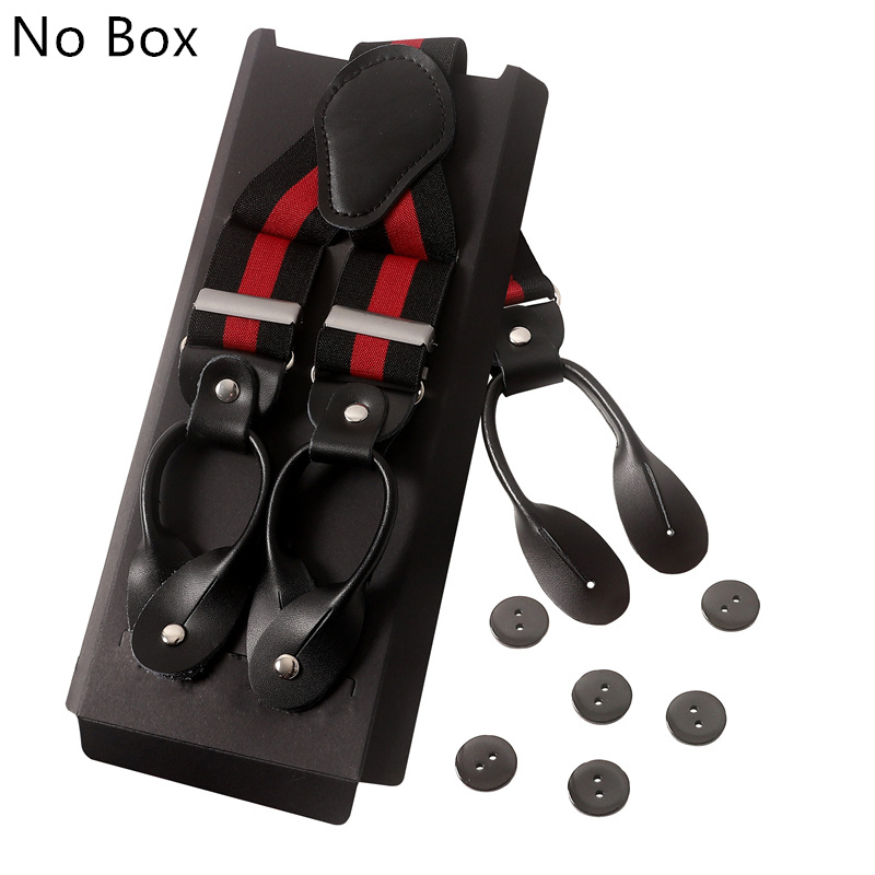 Vintage 3.5 Cm Wide Black Leather Suspenders Men Leather Button Suspenders Pant Braces Male Wedding Unisex Wear