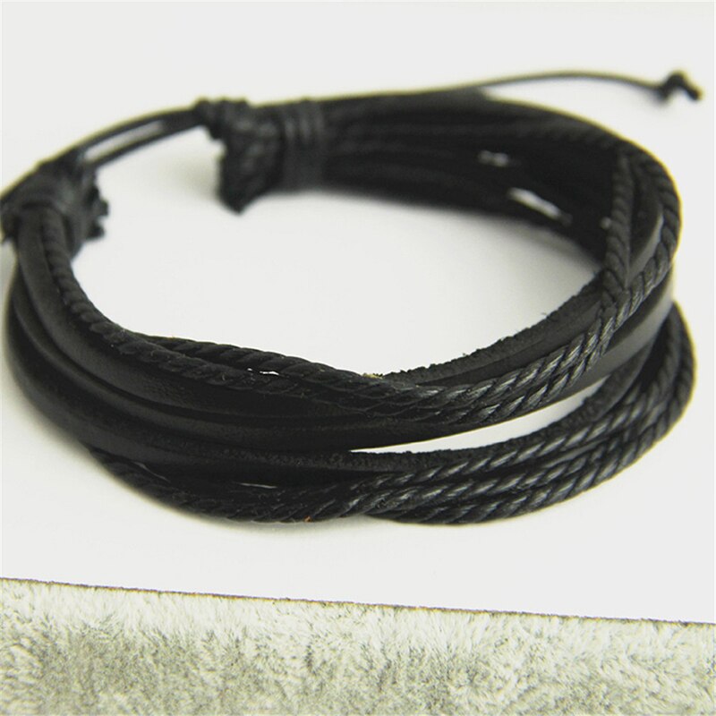 Leer Armbanden & Bangles Voor Mannen En Vrouwen Zwart En Bruin Gevlochten Touw Mode Man Sieraden