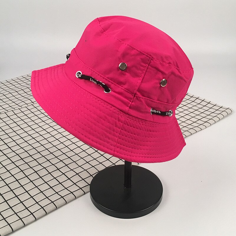 Fisherman Hat Female Spring and Summer Sun Protection UV Bucket Hat Wild Face-lift Drawstring Sun Hat Outside Sport Bucket Hat: Plum