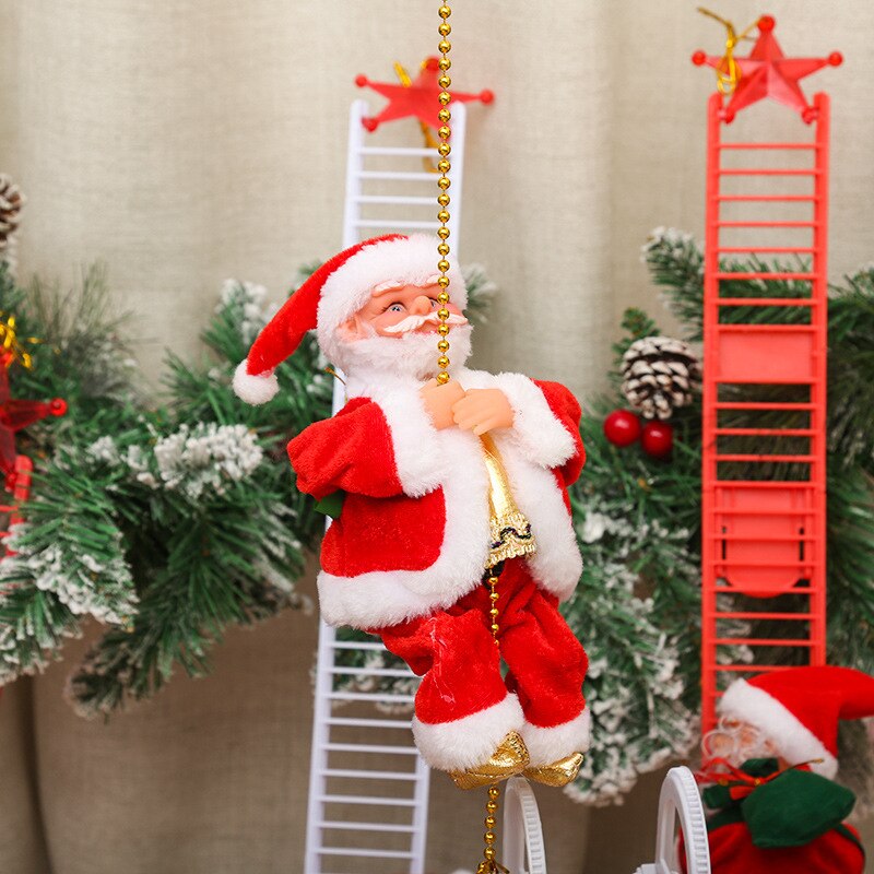 Weihnachten Baum Dekoration Santa Claus Elektrische Leiter Klettern Spielzeug Elch Musik Spielzeug Für freundlicher Party Weihnachten Frohes Neues Jahr