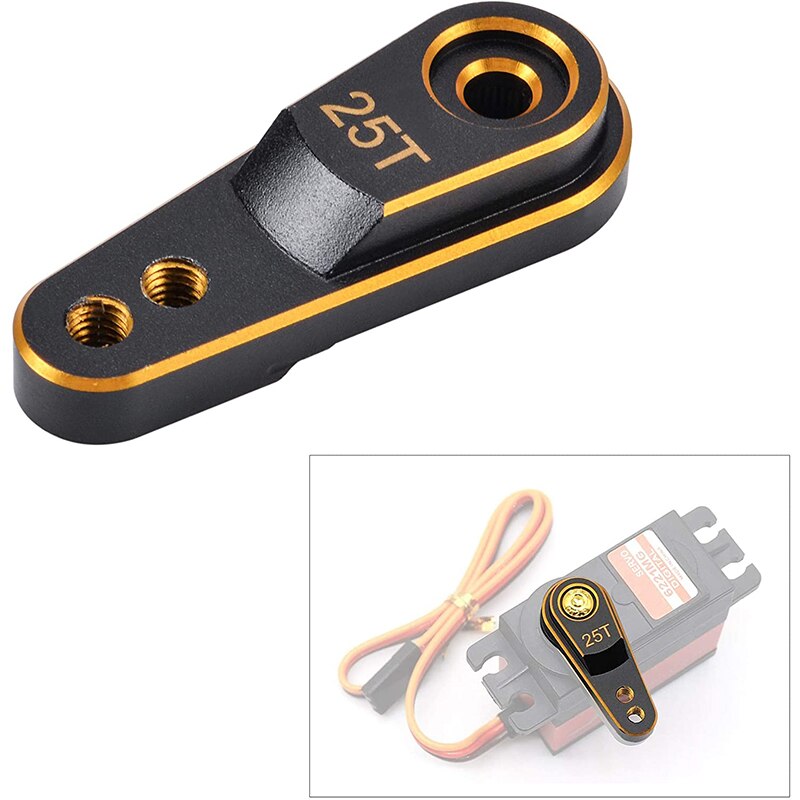 Servo de aleación de aluminio duro para coche de control remoto, 2 uds., 25T M3, enlace de dirección, claxon de brazo para 1/10 RC Crawler Traxxas TRX4, actualización piezas de Metal