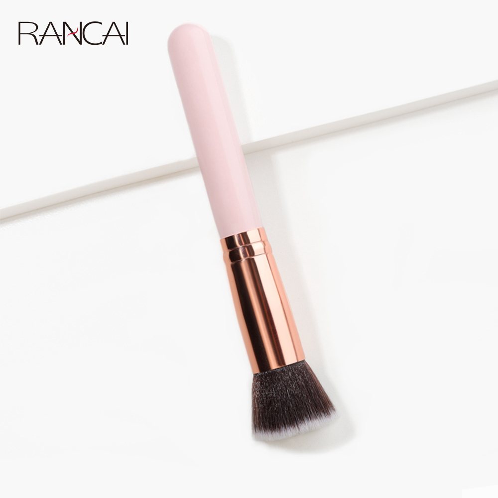 1 Uds. Brochas de maquillaje, brocha plana para base Kabuki para crema líquida en polvo, mezcla de contorno, herramientas de belleza para reparación facial grande