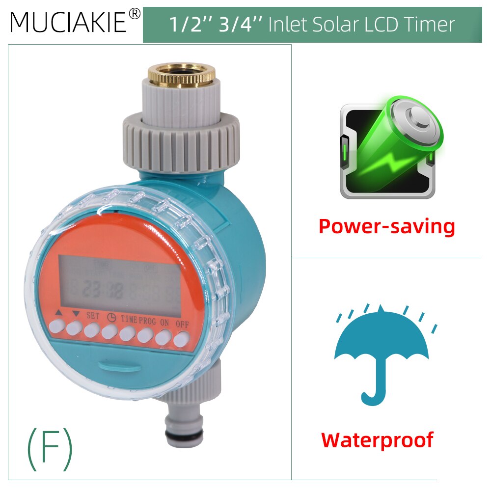 MUCIAKIE 1PC Rain Sensor Water Timer LED Display Automatic Electonic Watering Timer Controller Garden Irrigation Plant Watering: F