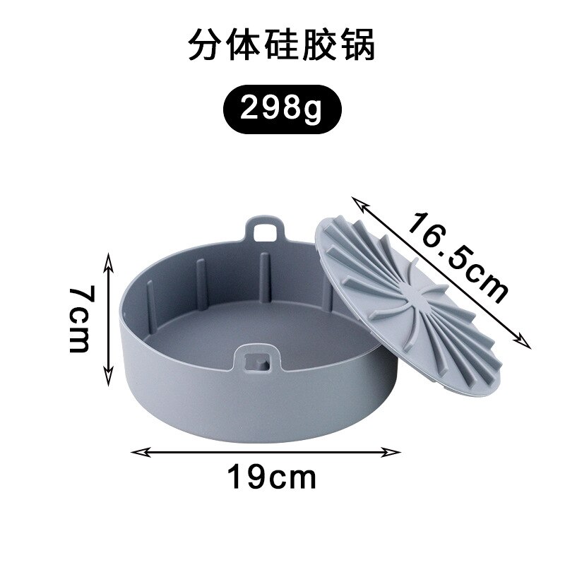 Air Friteuse Silikon Topf Grill Pan Reusable Silikon Topf Backblech Multifunktionale Silikon Pad Zubehör Kuchen Backen Pfannen: Type 2-Gray 19cm