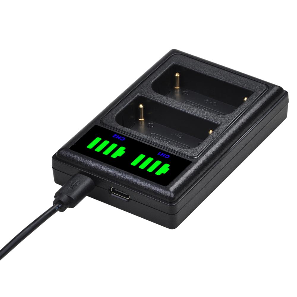 3 Pcs NP-FM50 NP FM50 FM55H Camera Battery + LED Dual Charger with type-C port for Sony NP-FM51 NP-FM30 NP-FM55H DCR-PC101