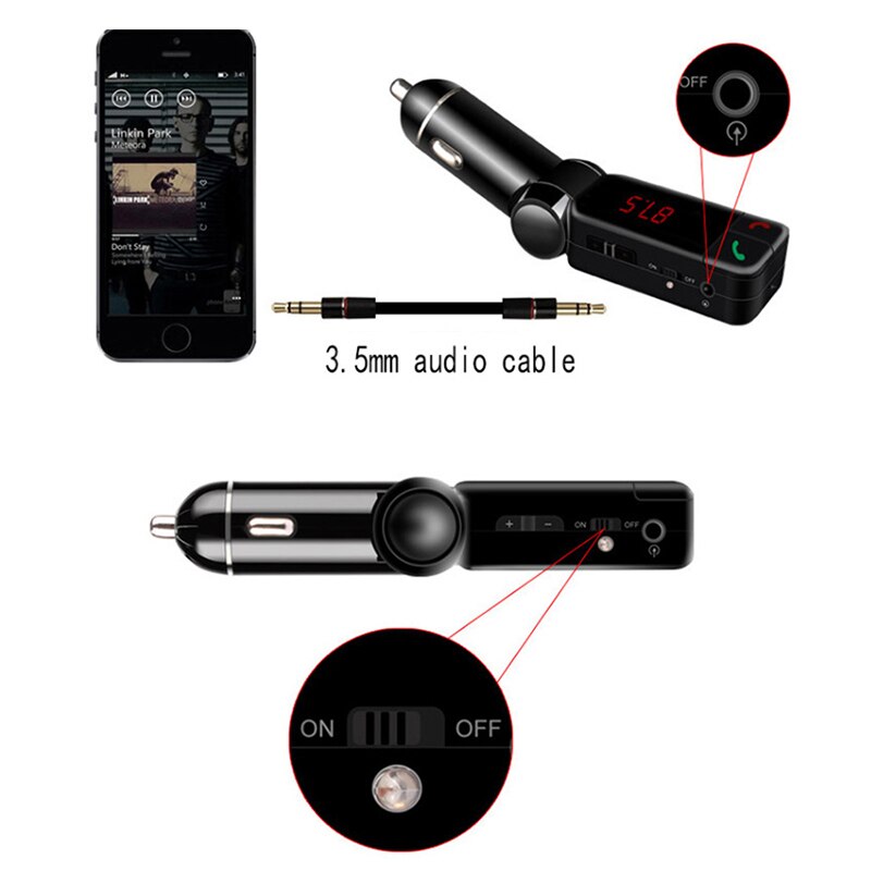Bluetooth FM Transmitter Auto Kit - Dual USB Ladegerät - Kabelloser MP3 Player - Universelle Telefonkompatibilität